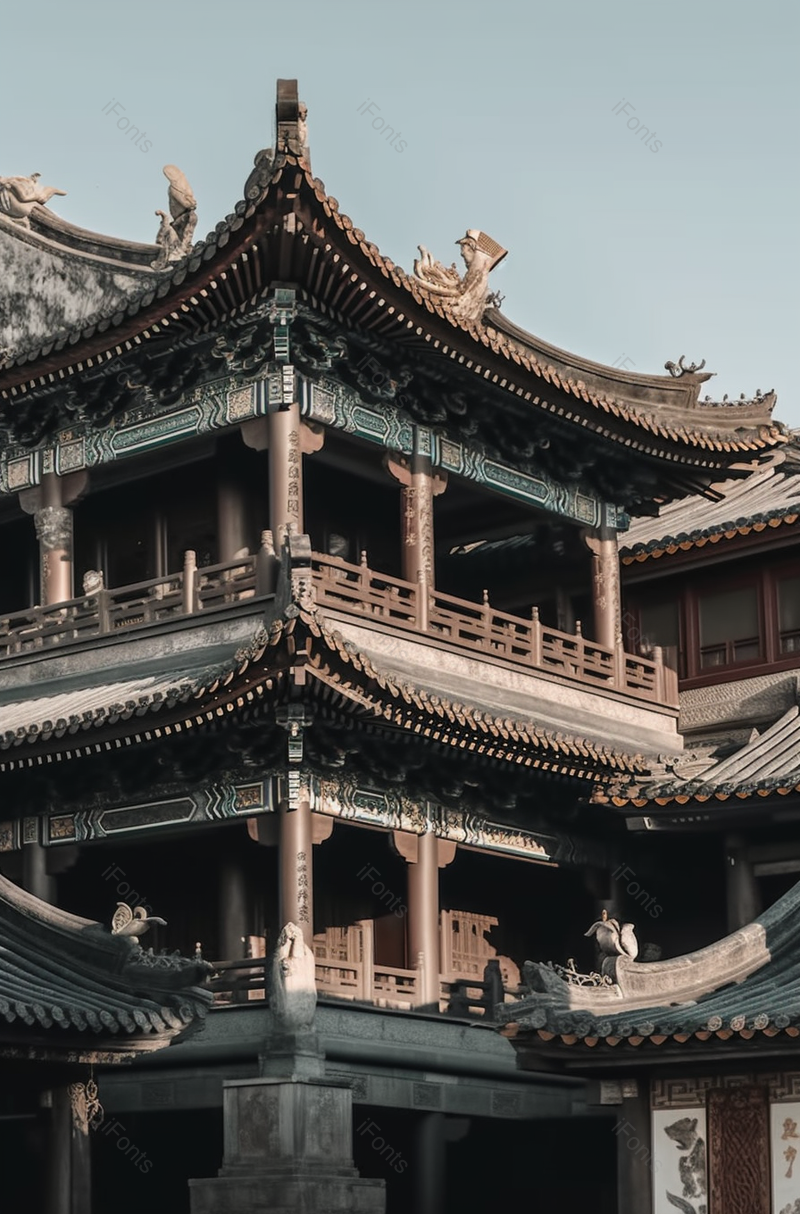 大开元寺中式阁楼建筑景观摄影图,高清,摄影图,摄影图片,图片大全,摄影图免费下载